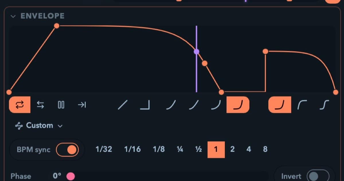 A drawn modulation envelope in Filament's envelope editor.